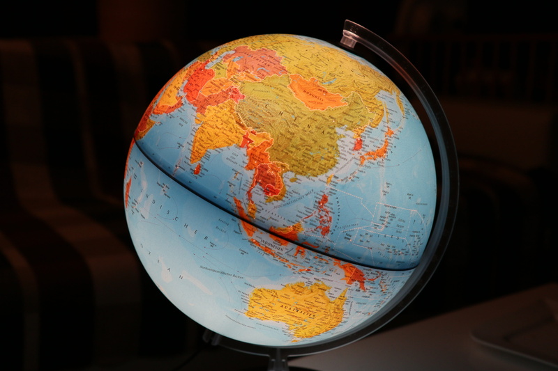geometric shape, globe - man made object, sphere, hemisphere, stand, communication, map of the world, space, world map, world, exploration, earth, indoors