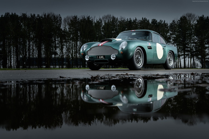 luxury, motor vehicle, 4K, car, 2K, nature, outdoors, land vehicle, plant, mode of transportation, lake, waterfront, sky, no people, transportation, Aston Martin DB4 GT Continuation