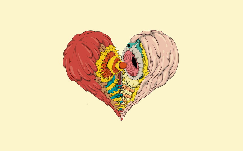 nature, multi colored, minimalism, heart, illustration, heart shape, balloon, psychedelic, creativity, colorful, cut out, ball, artwork, decoration, simple background