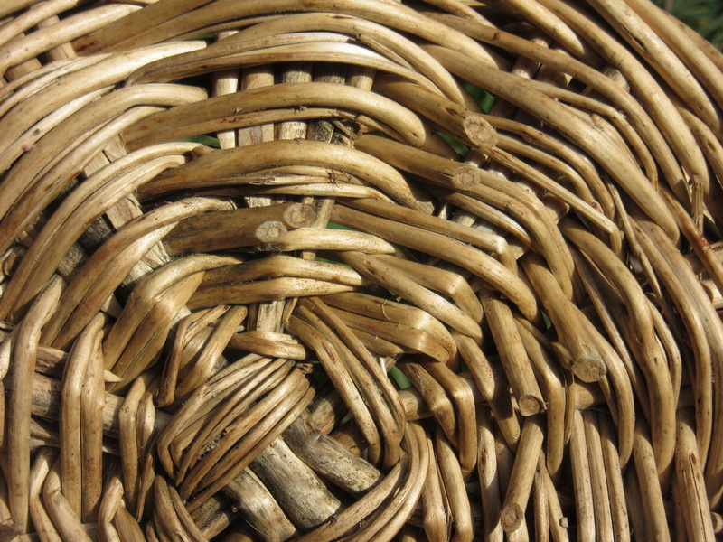 close-up, full frame, spiral, basket, indoors, day, brown, pattern, container, detail, background, wicker, weave, no people, still life, abundance, art and craft