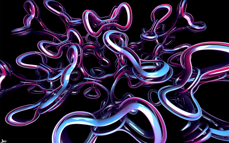 entangled, abstract, 1080P, background, black, coil