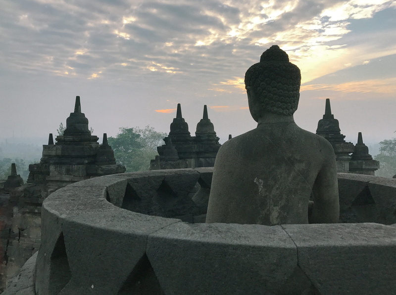 ancient civilization, building, budism, building exterior, religion, belief, place of worship, built structure, sunrise, burubudur, 2K, borobudur, indonesia