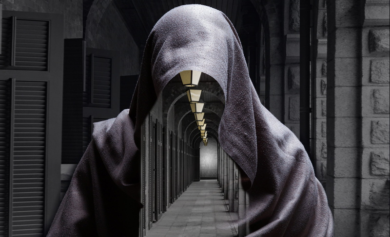 building exterior, disease, headshot, outdoors, hood, men, god, past, portrait, psyche, security, headscarf, building, standing, clothing, hooded shirt