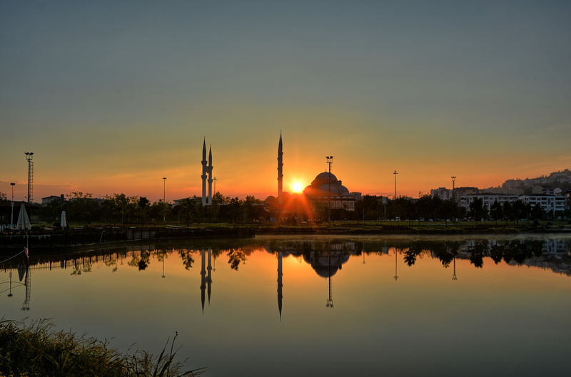 architecture, sky, lake, orange color, sunset, sparkle, building exterior, turkey, travel destinations, outdoors, scholarship, silhouette, 5K, sunrise