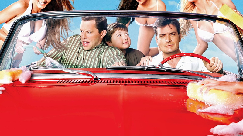 sitcom, television, men, series, two and a half men, 1080P, comedy, half