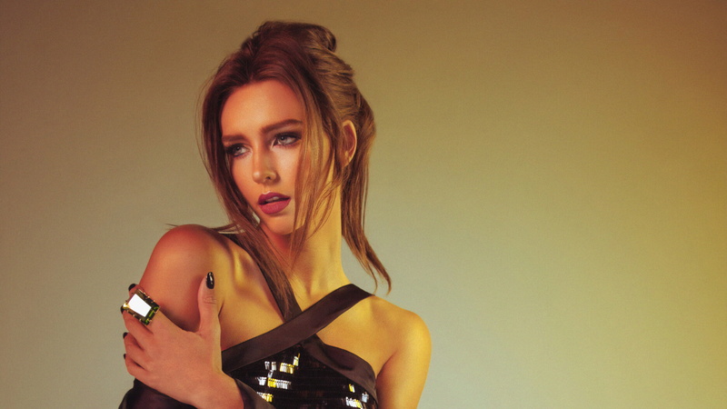 4K, American, Ring, Models, Lipstick, Rachel Cook, Model, Brunette, Girl, Green Eyes
