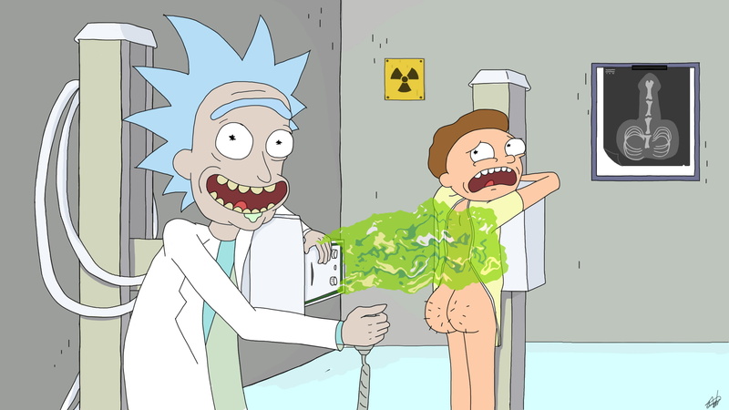 Rick and Morty, radioactive, 2K, x-rays, fan art, radiation, cartoon