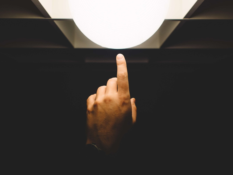 indoors, unrecognizable person, close up, adult, real people, body part, human finger, 4K, human limb, blur, human body part, contact, pointing, hand sign