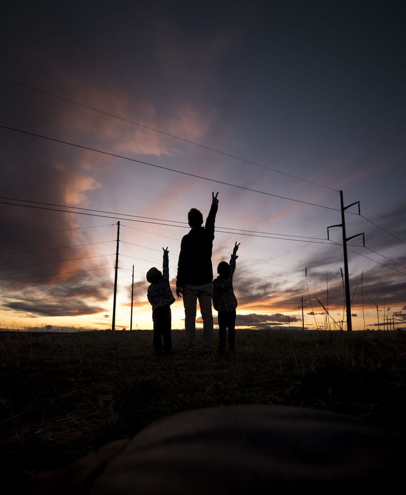 fingers, arm, cloud - sky, cloud, lifestyles, peace, field, male, hand, person, landscape, leisure activity, nature, man, sky, human arm, two, lines, sunrise