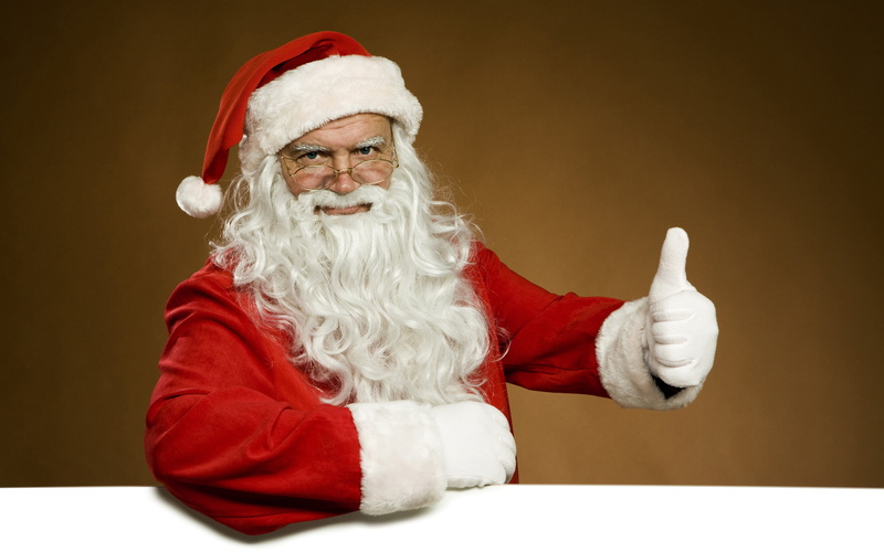 5K, brown, facial hair, glasses, beard, costume, claus, hand, santa hat, face, like, thumb, red, celebration, white, one person, background, Santa, gloves