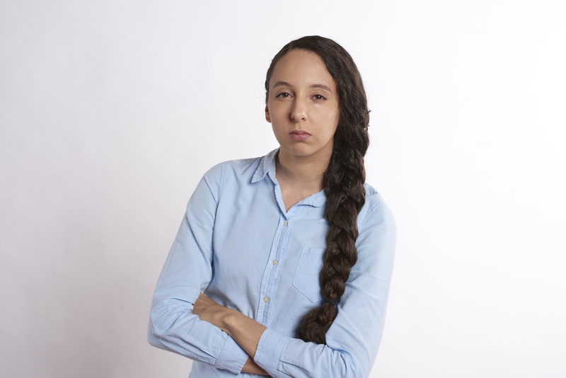 confident, background, determination, standing, 5K, human, girl, copy Space, long hair, hands, young, people, mad, endurance, businesswoman, indoors, look