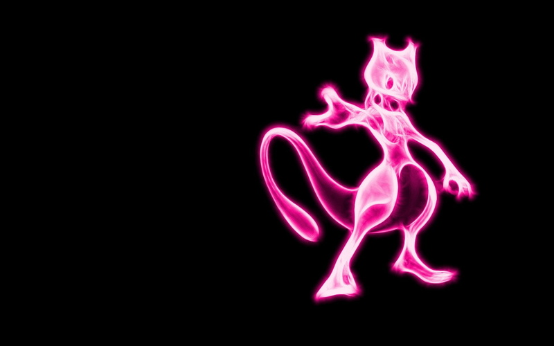 pink color, black background, 1080P, pokemon, lighting equipment, Pokémon, Mewtwo (Pokémon), studio shot, copy space, no people, night, long exposure