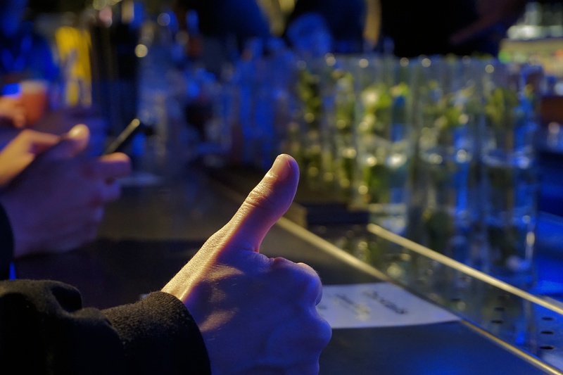 close-up, unrecognizable person, everything ok, blue, masterful, holding, thumbs up, arts culture and entertainment, human body part, selective focus, exactly