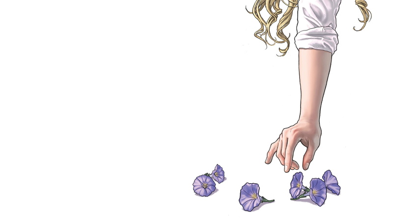 hand, white, 1080P, morning, flowers, cartoon/comic, hd, glories