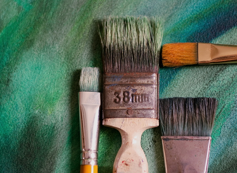 art and craft, still life, craft, equipment, drawing, tool, color, brush, painter, palette, choice, colorful, assorted, texture, oil paint, indoors, paintbrush