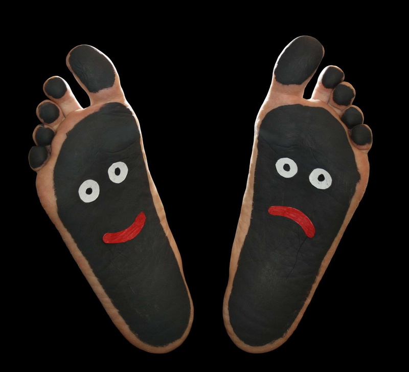 black, foot, equipment, fun, body part, soles, funny, face to face, indoors, healthcare and medicine, human body part, studio shot, close-up, shoe, cut out