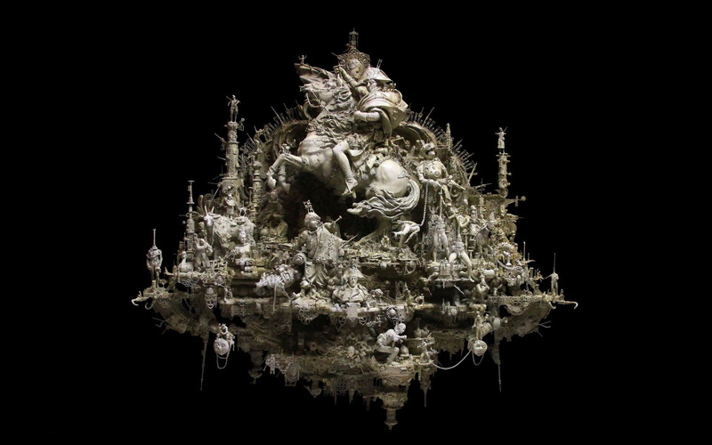 sculpture, simple background, 1080P, Traditional Artwork, black background