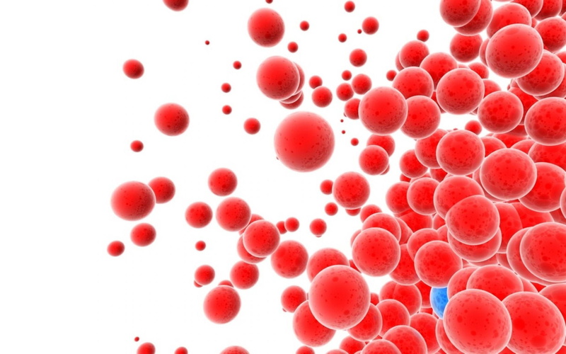 microbiology, science, white background, no people, studio shot, red, balls, white color, pattern, human blood, blood, group, magnification, full frame