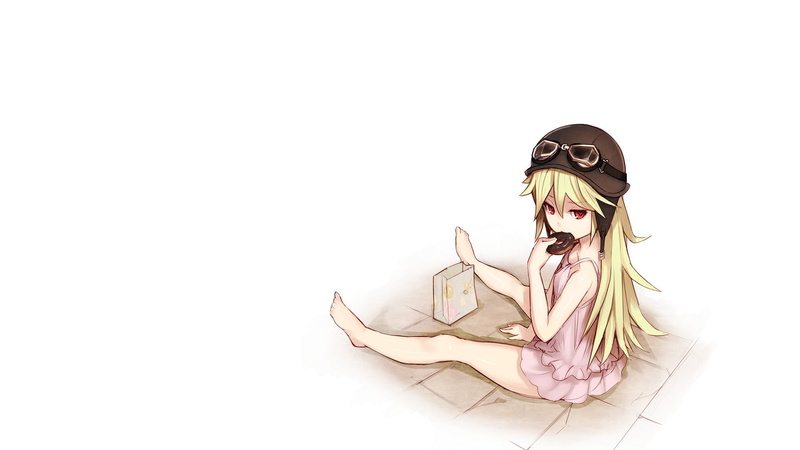 anime, cartoon/comic, hd, bakemonogatari, 1080P, white, doughnut