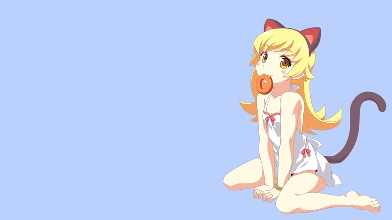 cat, animal wildlife, Monogatari Series: Second Season, Dress, mammal, White Dress, animal, Little Girl, animal themes, Yellow Eyes, no people, illuminated