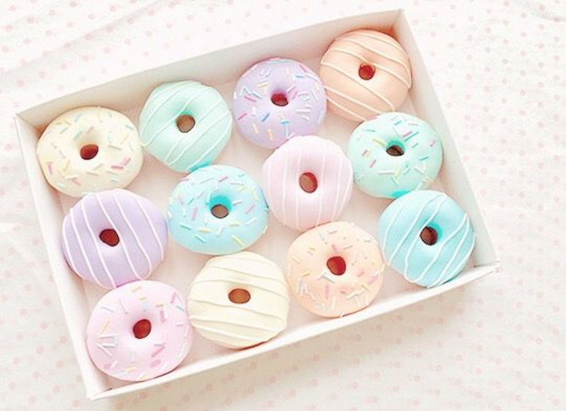 720P, close-up, medium group of objects, doughnuts, pastel, sweet food, delicious, group, still life, choice, yum, variation, yummy, Pastel Doughnuts
