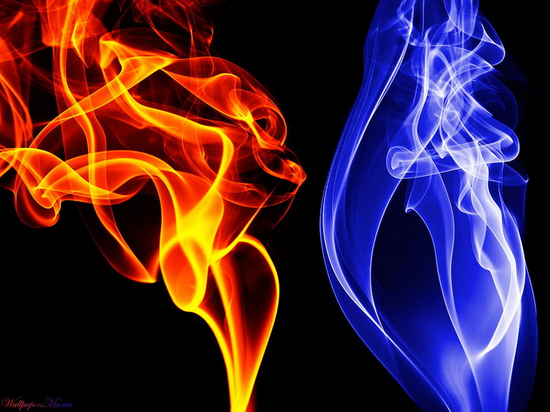 2K, blue flames, fire