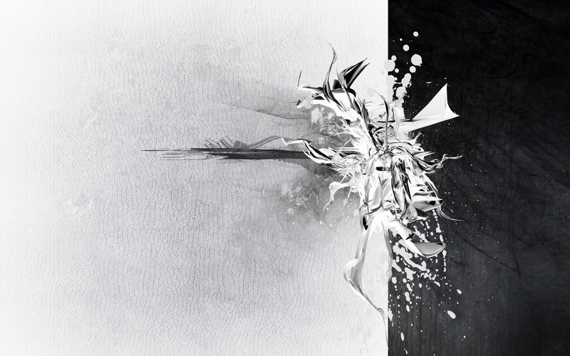 1080P, abstract, monochrome, splitting, paint splatter