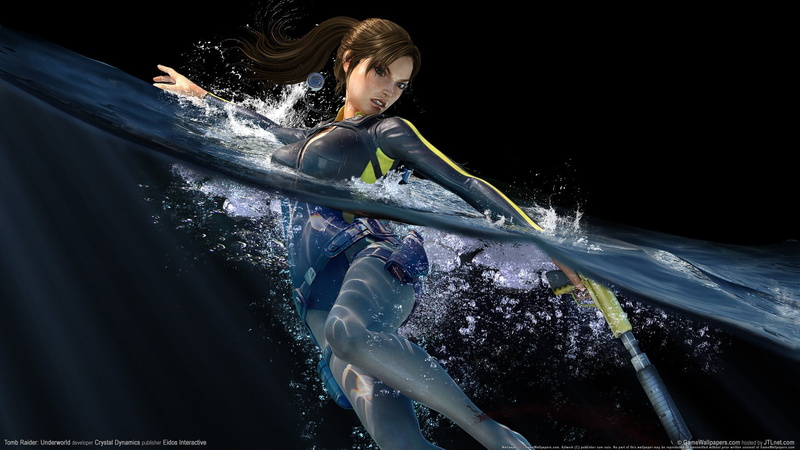 ponytail, adult, digital composite, Tomb Raider, one person, 1080P, Tomb Raider: Underworld, night, side view, young adult, video games, brunette, wetsuit