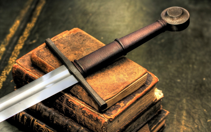 1080P, libro, sobre, espada