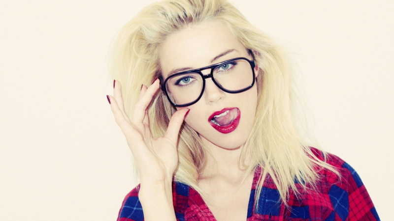 portrait, front view, hair, brunette, headshot, glasses, Terry Richardson, simple background, facial expression, 720P, mustache, shirt, tongues, blonde