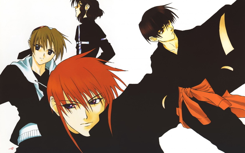 weiss kreuz, kyoko tsuchiya, indoors, mask, men, ran fujimiya, group of people, hairstyle, representation, ken hidaka, leisure activity, people, mask - disguise