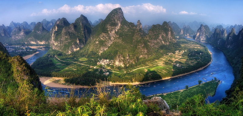 pine tree, panoramas, cloud - sky, water, shrubs, villages, travel destinations, beauty in nature, lake, scenics - nature, boat, no people, clouds, sky