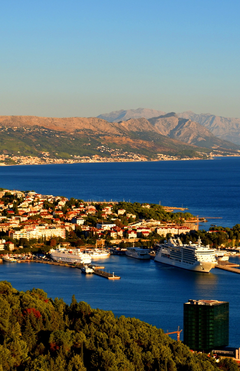 nature, day, architecture, building, dalmatia, travel, panorama, holiday, mountain range, town, bay, built structure, haven, sea, landscape, split, 2K
