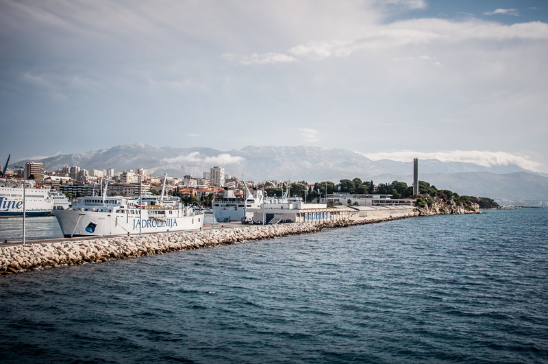 transportation, dalmatia, city, built structure, ships, mountain, nature, split, scenics - nature, 4K, yacht, water, mode of transportation, sky, outdoors
