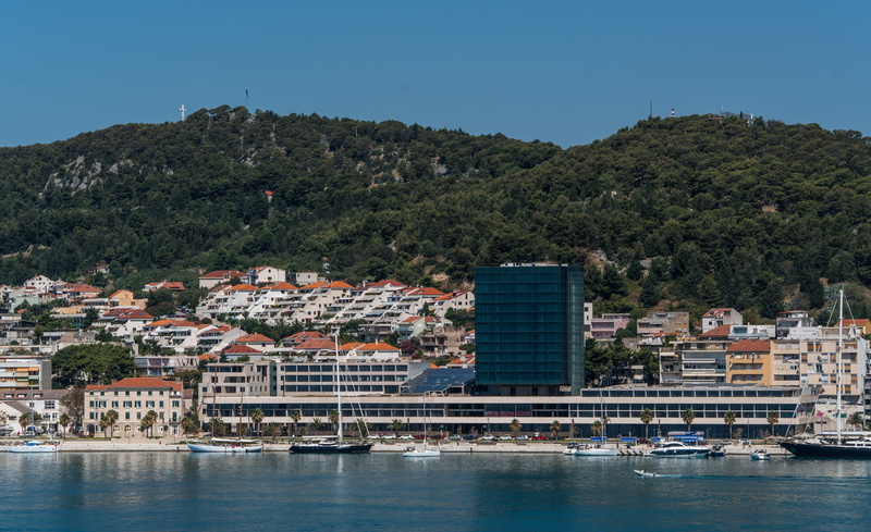 old, panoramic, residential district, apartment, destination, dalmatia, adriatic, outdoors, land, architecture, mountains, croatia, sea, travel, 8K, mediterranean