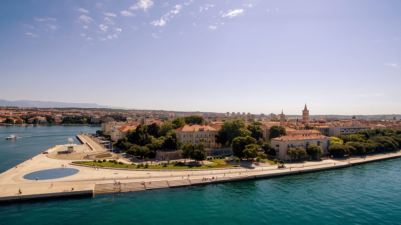aerial, luxury, the past, travel, water, cityscape, travel destinations, Croatia, 4K, place of worship, building exterior, architecture, adriatic, sea