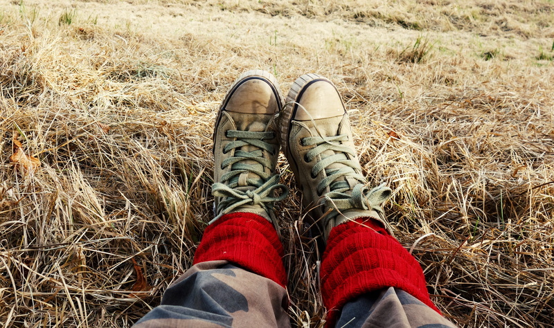 human leg, grass, field, legs, real people, outdoors, land, shoes, leg warmer, standing, hay, unrecognizable person, jeans, one person, day, shoe, 2K