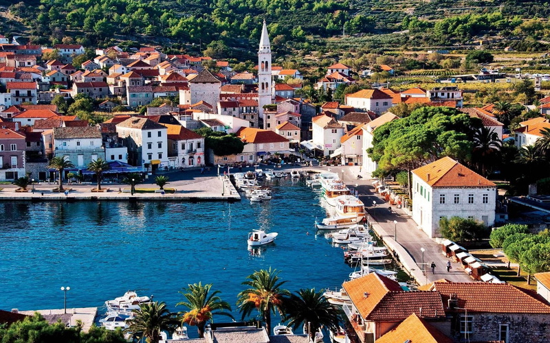 croatia, residential district, hvar, no people, urban Scene, red, medieval, water, travel, adriatic Sea, harbor, concrete, coastline, white, nature, architecture