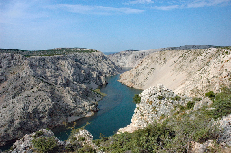 scenics - nature, day, solid, croatia 2008, 2K, rock - object, no people, travel destinations, geology, non-urban scene, sky, tranquil scene, water, formation