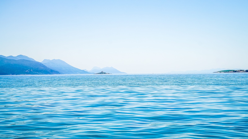 clear sky, water, orebić, vacation, sky, landscape, simplicity, scenics - nature, waterfront, adriatic sea, no people, mountains, blue, day, tranquil scene