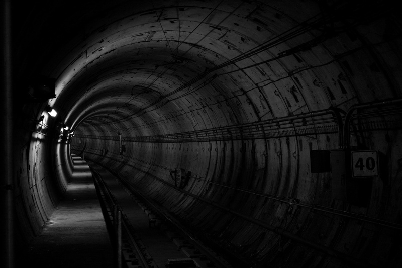 monochrome, Metro, underground, 1080P, black, tunnel