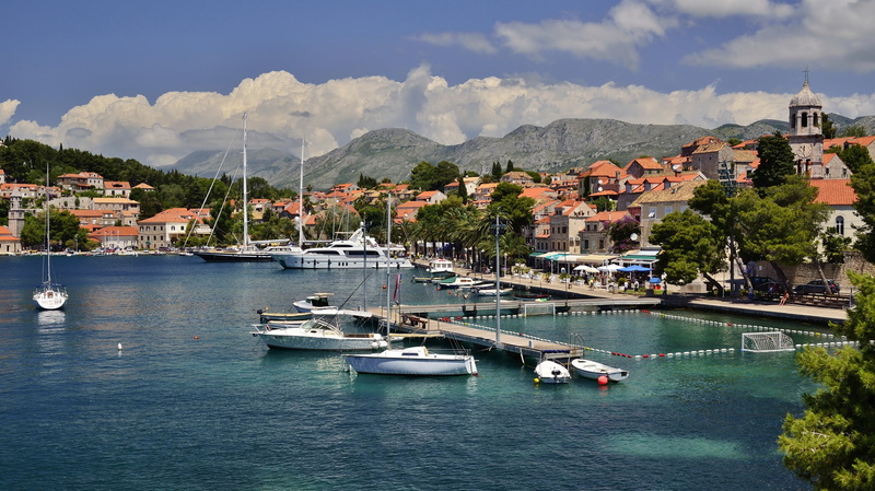 2K, Croatia, pierce, pier, photo, yacht, the city, Cavtat