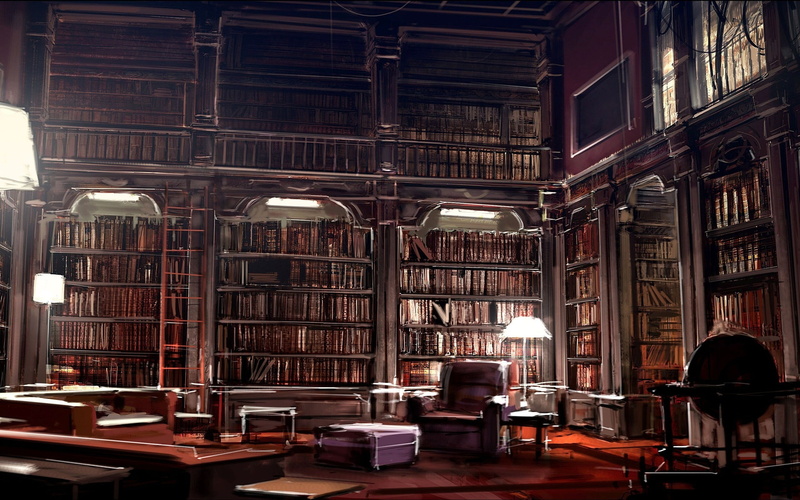 architecture, window, bar - drink establishment, book, artwork, built structure, 2K, books, furniture, education, literature, digital art, building, table