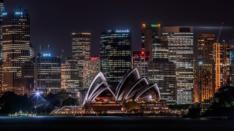 Skyscraper, Man Made, Building, Sydney Opera House, Night, Sydney, City, 1080P
