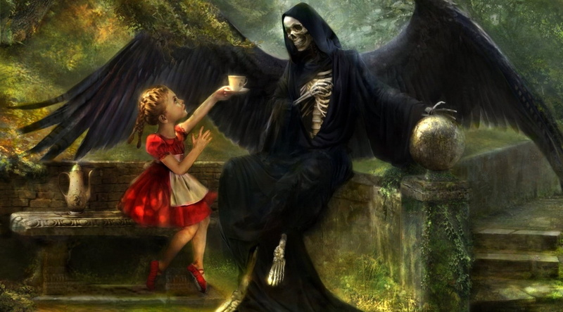 full length, people, standing, artwork fantasy art death tea children ballet slippers, architecture, human representation, statue, 720P, building, art and craft