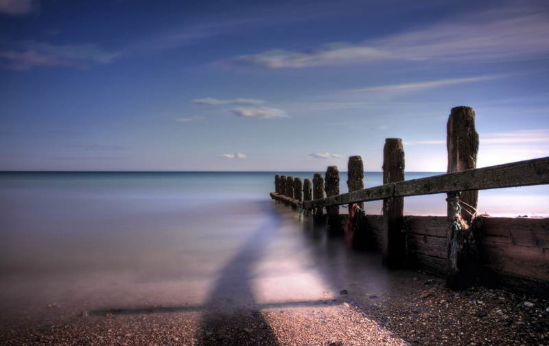 wood - Material, longexposure, Groin, nature, bronze, sea, breakwater, beach, sky, diamond, Long Exposure, silver, daytime, gray, canon, blue  sea, gear