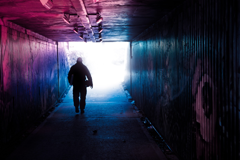 motion, underground, light at the end of the tunnel, marston green, metal, lifestyles, the way forward, nec, adult, man, one person, wall - building feature