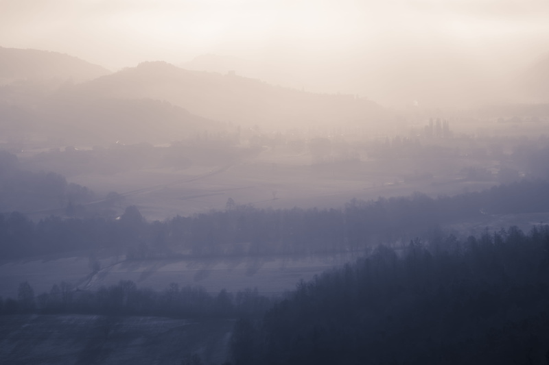 tranquil scene, forest, non-urban scene, shade, photography, nature, winter, outdoors, aerial, plant, mist, tranquility, scenics - nature, fogs