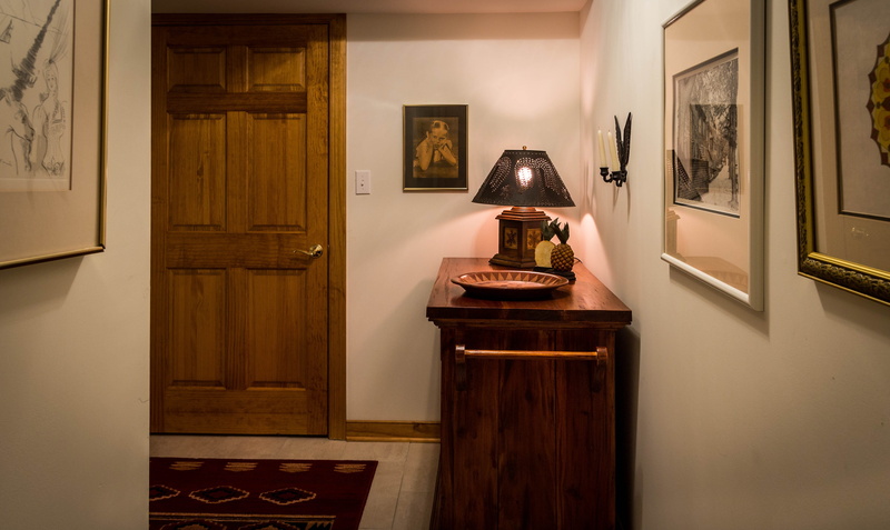 4K, no people, lamp, domestic room, absence, credenza, hallway, furniture, home, electric lamp, frame, fireplace, entrance, wooden, hall, wood - material