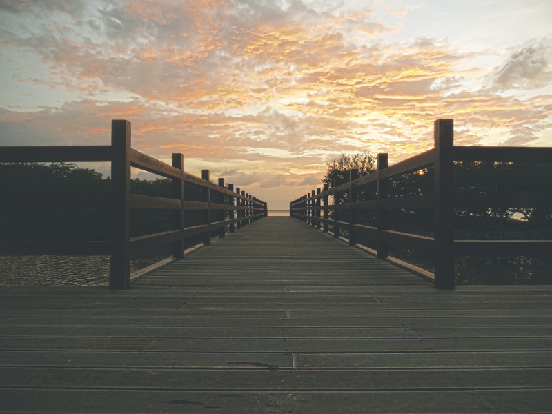 dock, diminishing perspective, outdoors, scenics - nature, fence, photo, connection, bridge, direction, wooden, sky, wood - Material, brown, cloud - sky